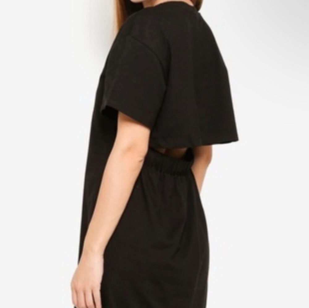 H&M Black T Shirt Dress W/ Cutout Back
